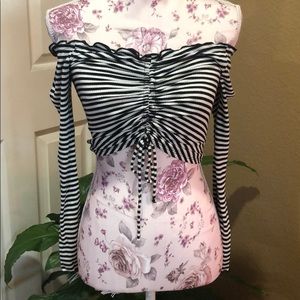 Striped crop long sleeve